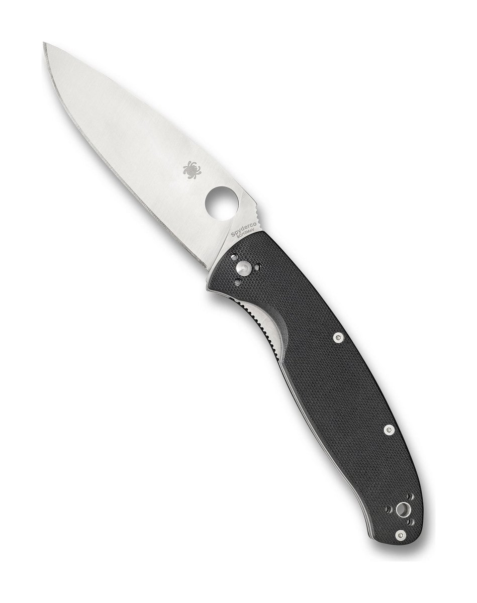 Spyderco Resilience G-10 Folding Knife – Black, PlainEdge