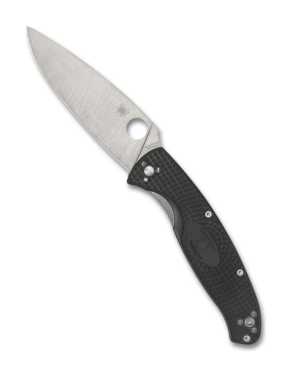 Spyderco Resilience Lightweight Folding Knife – Black FRN, PlainEdge