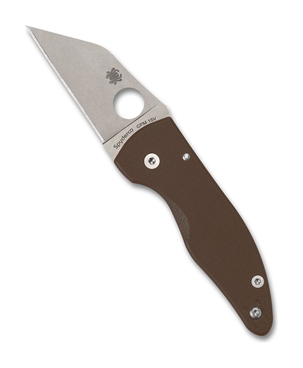 Spyderco MicroJimbo Folding Knife – Brown G-10, CPM 15V, PlainEdge (Sprint Run)