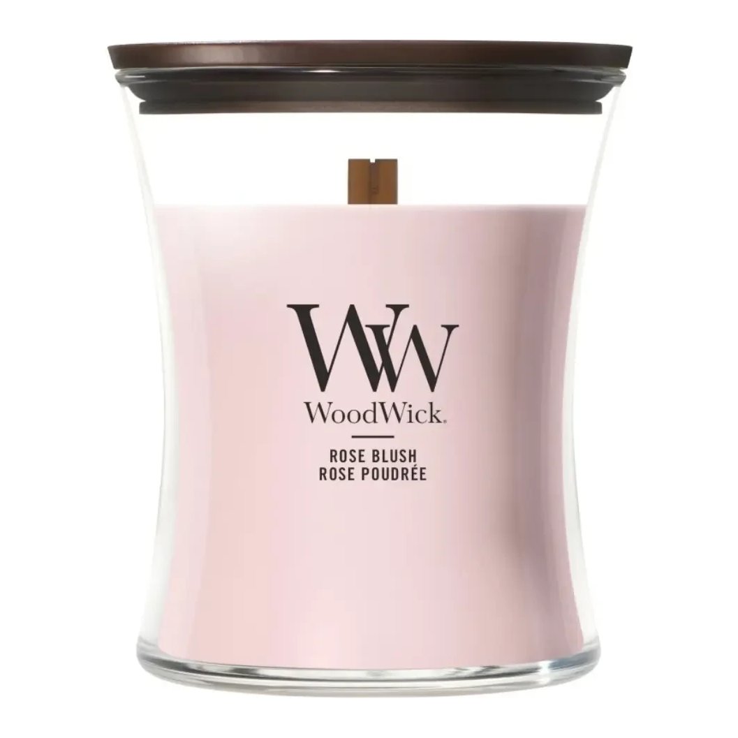 WoodWick Mini Hourglass Candle – Rose Blush