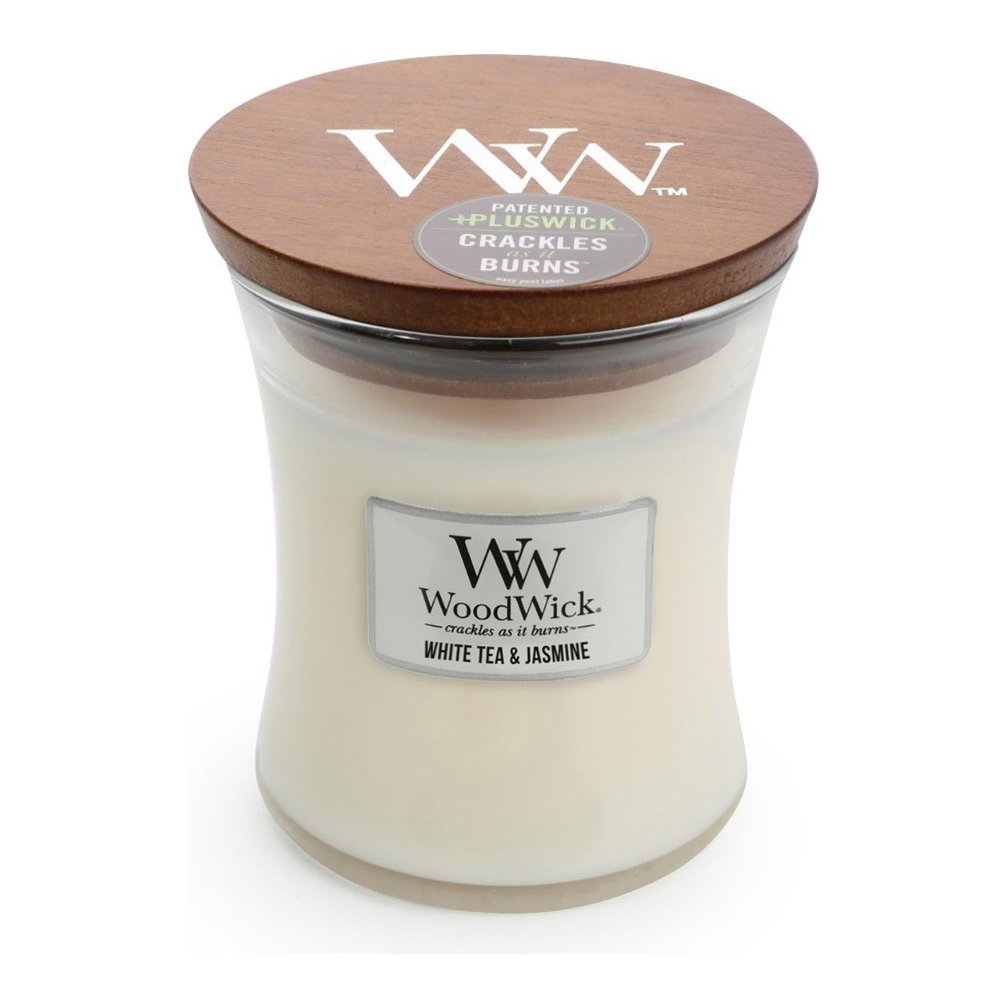 WoodWick Mini Hourglass Candle – White Tea & Jasmine