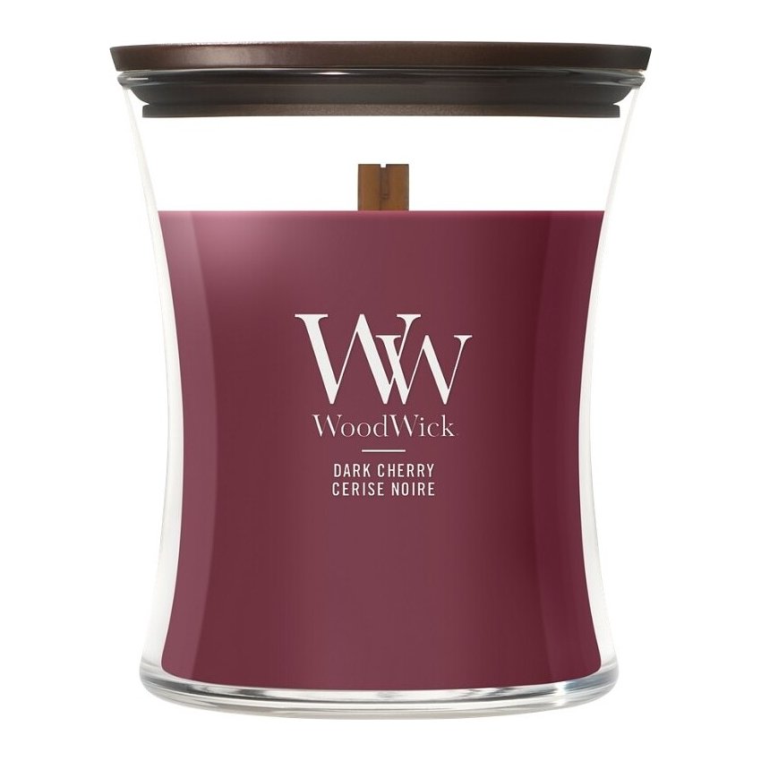 WoodWick Medium Hourglass Candle – Dark Cherry