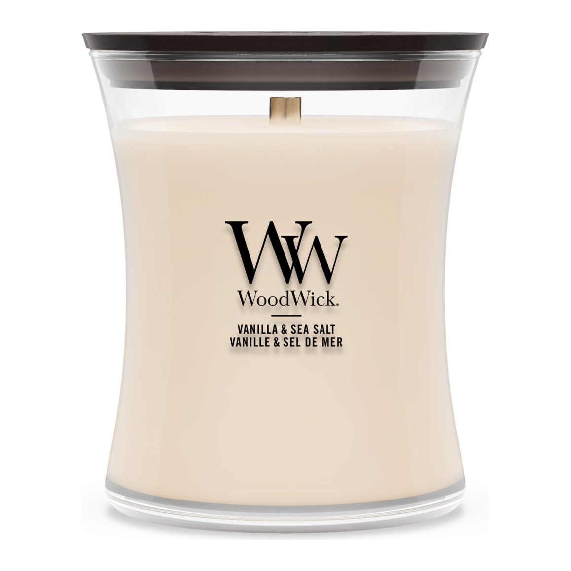 WoodWick Medium Hourglass Candle – Vanilla & Sea Salt