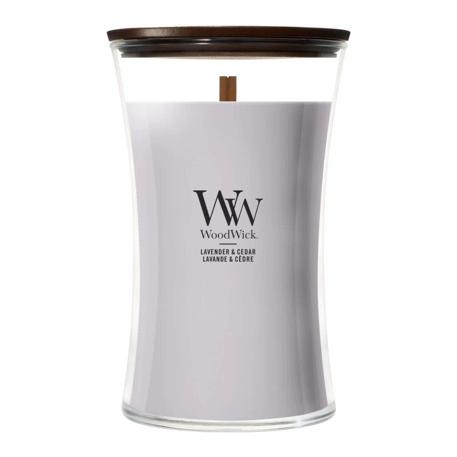 WoodWick Large Hourglass Candle – Lavender & Cedar