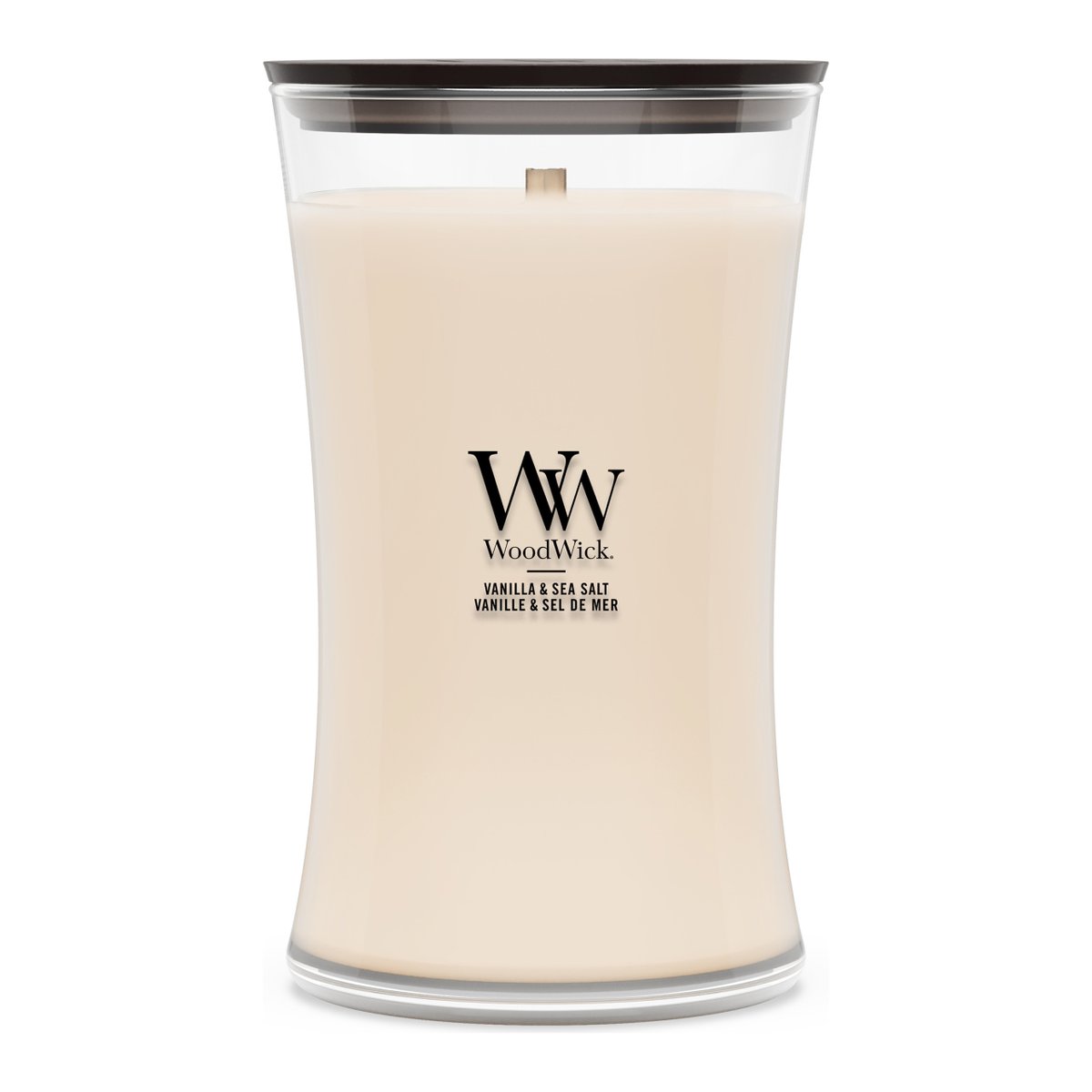 WoodWick Large Hourglass Candle – Vanilla & Sea Salt
