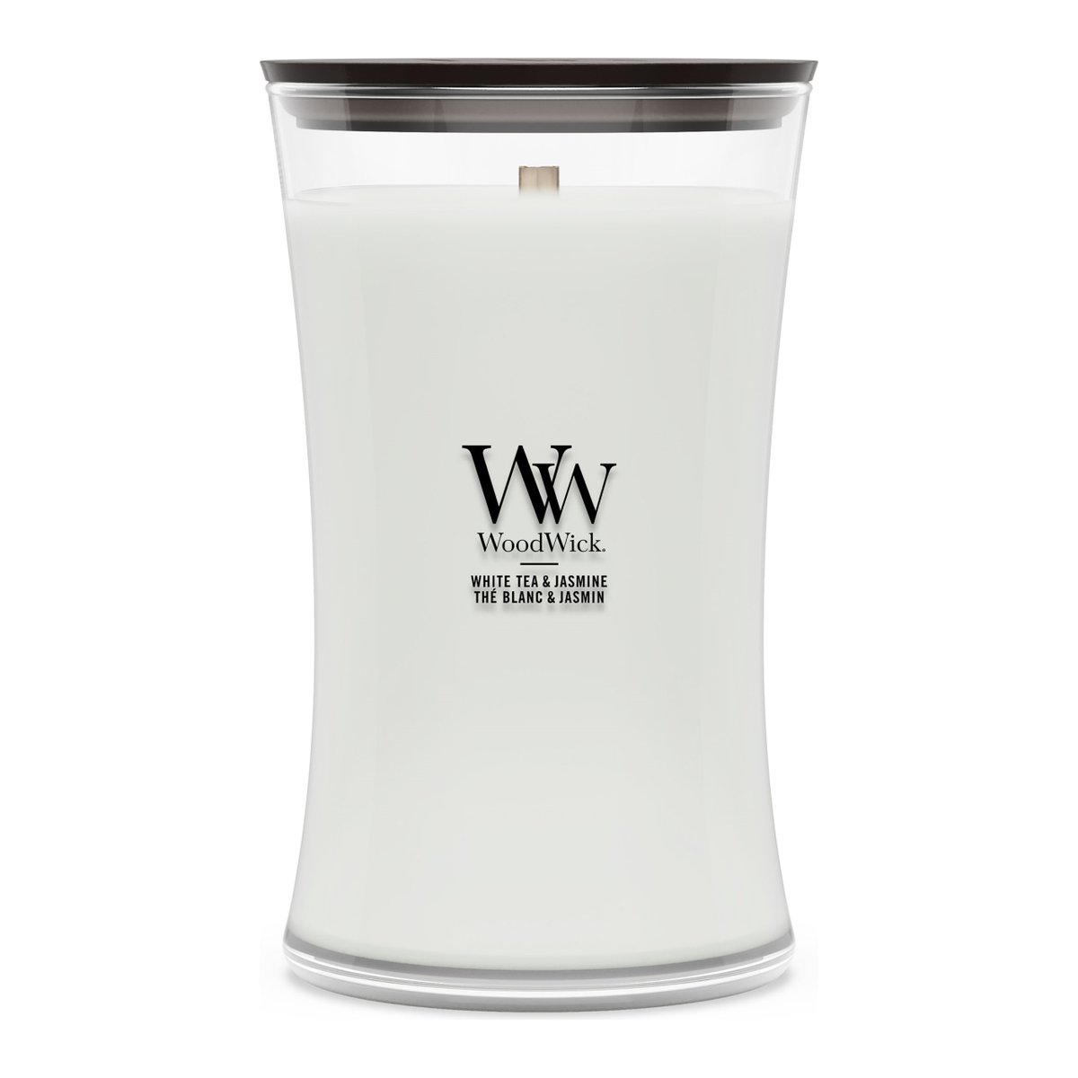WoodWick Large Hourglass Candle – White Tea & Jasmine