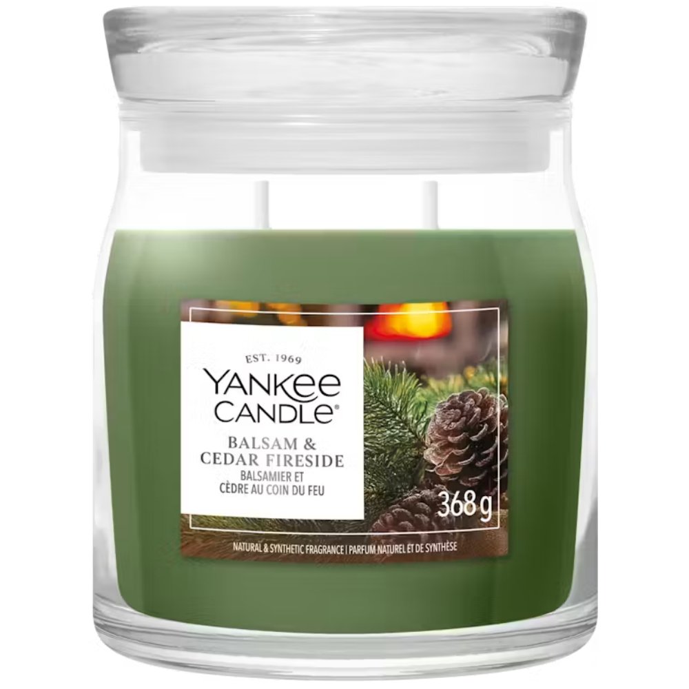 Yankee Candle Signature Medium Jar – Balsam & Cedar Fireside