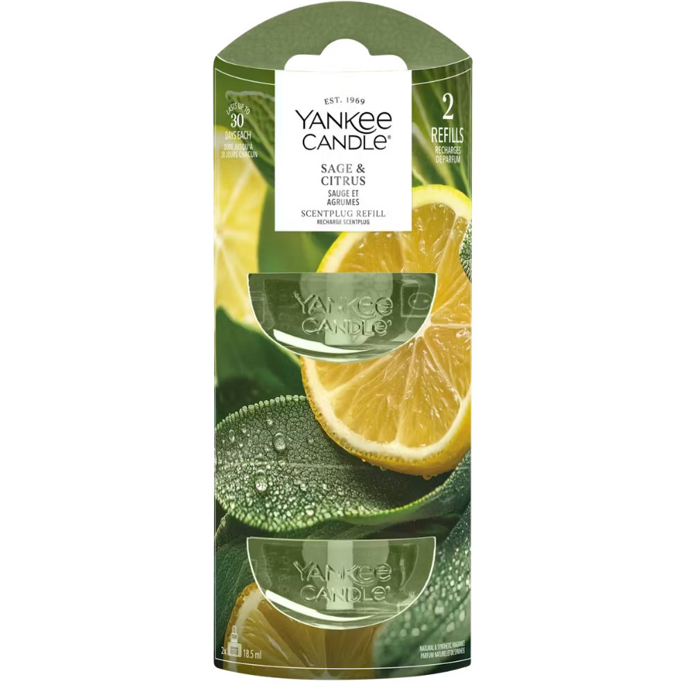 Yankee Candle ScentPlug Refills – Sage & Citrus (2 x 18.5 ml)